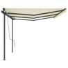 Manual Retractable Awning 6x3 m Cream - Hipomarket