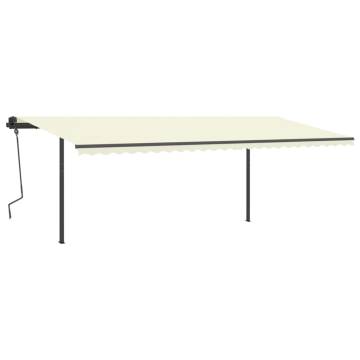 Manual Retractable Awning 6x3 m Cream - Hipomarket