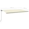 Manual Retractable Awning 6x3 m Cream - Hipomarket