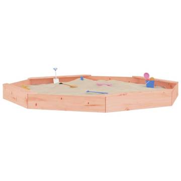 Octagon Solid Wood Sandbox with Seats for Outdoor Fun