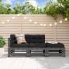 3 Piece Garden Lounge Set Grey Solid Wood Pine Colour grey pine Quantity in Package 1 Model corner + middle + footrest 