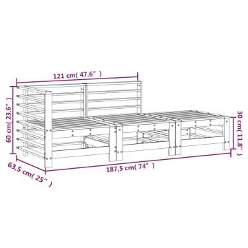 3 Piece Garden Lounge Set - Grey Solid Pine Wood - Hipomarket