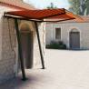 Manual Retractable Awning with Posts 3.5x2.5 m Orange and Brown Colour multicolour Size 3.5 x 2.5 m Quantity in Package 1 