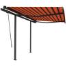 Manual Retractable Awning 3.5x2.5 m - Orange & Brown