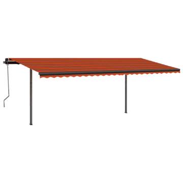 Manual Retractable Awning 3.5x2.5 m - Orange & Brown