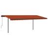 Manual Retractable Awning 3.5x2.5 m - Orange & Brown