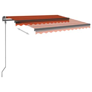 Manual Retractable Awning 3.5x2.5 m - Orange & Brown