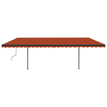 Manual Retractable Awning 3.5x2.5 m - Orange & Brown