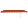 Manual Retractable Awning 3.5x2.5 m - Orange & Brown