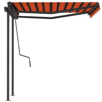 Manual Retractable Awning 3.5x2.5 m - Orange & Brown