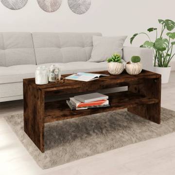 Stylish Smoked Oak Coffee Table - 100x40x40 cm | HipoMarket