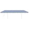 Manual Retractable Awning 6x3m Blue & White | HipoMarket