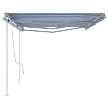 Manual Retractable Awning 6x3m Blue & White | HipoMarket