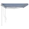 Manual Retractable Awning 6x3m Blue & White | HipoMarket