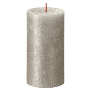 Bolsius Rustic Pillar Candles - Shimmer Champagne 4 pcs