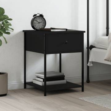 Elegant Black Bedside Table - 44x45x58 cm | Hipo Market