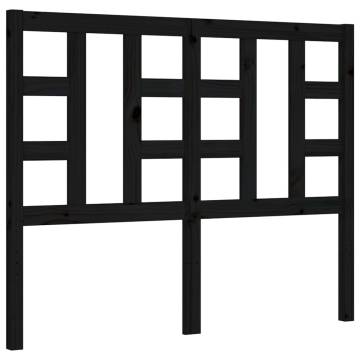 Black Small Double Bed Frame with Headboard - Solid Wood