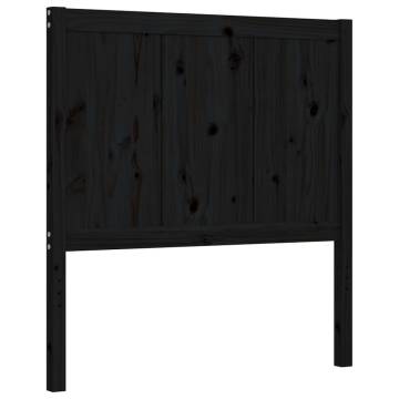 Solid Wood Black Single Bed Frame with Headboard | Hipo Market