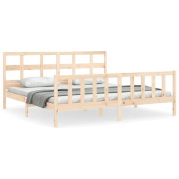 Super King Size Solid Wood Bed Frame with Headboard