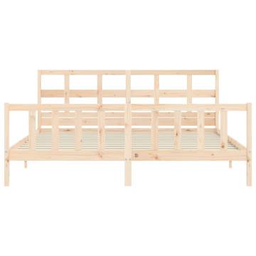 Super King Size Solid Wood Bed Frame with Headboard