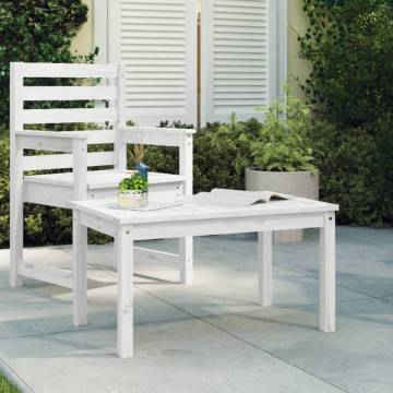 Garden Table White | Solid Pine Wood 82.5x50.5 cm - HipoMarket