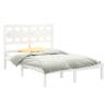 White Solid Wood Bed Frame 120x200 cm - Timeless Design