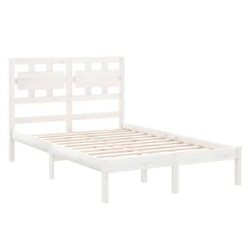 White Solid Wood Bed Frame 120x200 cm - Timeless Design