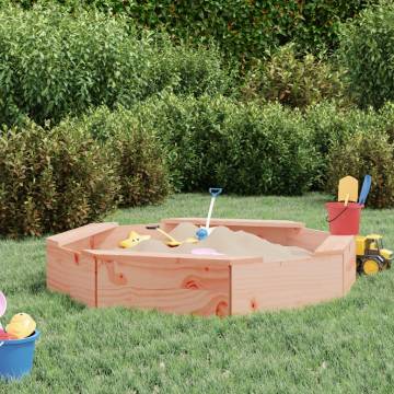 Octagon Solid Wood Sandbox with Seats for Creative Play