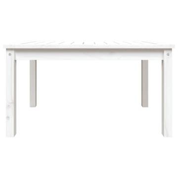 Garden Table White | Solid Pine Wood 82.5x50.5 cm - HipoMarket