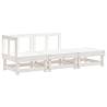 3 Piece Garden Lounge Set - White Solid Pine Wood