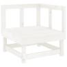 3 Piece Garden Lounge Set - White Solid Pine Wood