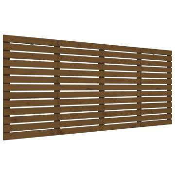 Honey Brown Wall Headboard - Solid Pine, 206x3x91.5 cm