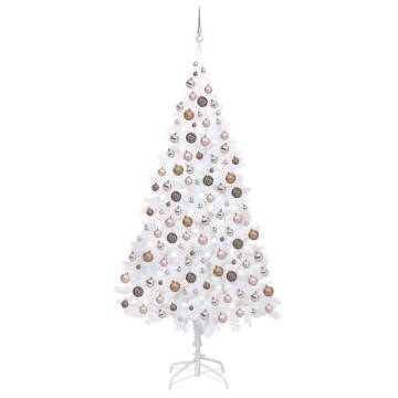 Pre-lit Artificial Christmas Tree with Ball Set - 240cm White