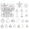 70 Piece Christmas Bauble Set Silver and White Colour silver Quantity in Package 1 