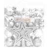 70 Piece Silver and White Christmas Bauble Set - Hipomarket