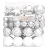 70 Piece Silver and White Christmas Bauble Set - Hipomarket