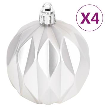 70 Piece Silver and White Christmas Bauble Set - Hipomarket