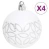 70 Piece Silver and White Christmas Bauble Set - Hipomarket