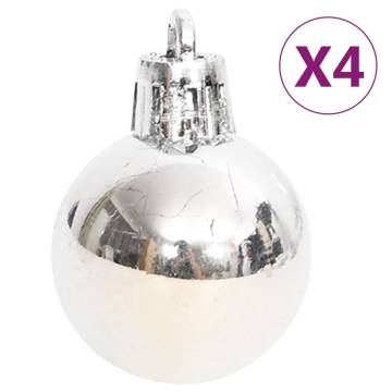 70 Piece Silver and White Christmas Bauble Set - Hipomarket