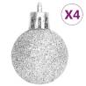 70 Piece Silver and White Christmas Bauble Set - Hipomarket