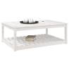 Elegant White Garden Table - Solid Pine Wood 121x82.5x45 cm