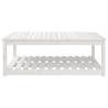 Elegant White Garden Table - Solid Pine Wood 121x82.5x45 cm