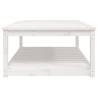 Elegant White Garden Table - Solid Pine Wood 121x82.5x45 cm