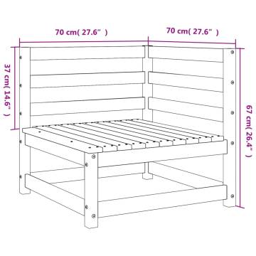 Garden Sofa Corner - Solid Pine Wood 70x70x67 cm | Hipomarket