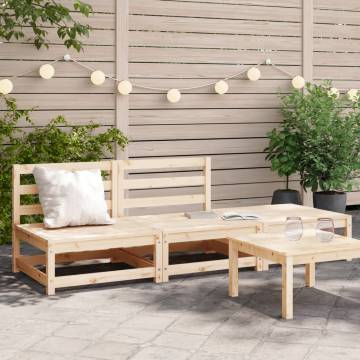 Garden Sofa Armless with Footstool - Solid Wood Pine