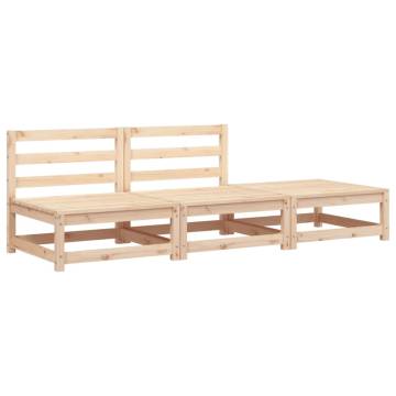 Garden Sofa Armless with Footstool - Solid Wood Pine