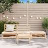 Garden Sofa Armless with Footstool - Solid Wood Pine