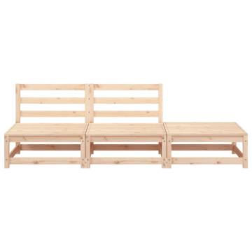 Garden Sofa Armless with Footstool - Solid Wood Pine