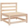 Garden Sofa Armless with Footstool - Solid Wood Pine