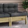 Garden Sofa Armless with Cushions | Impregnated Pine Wood